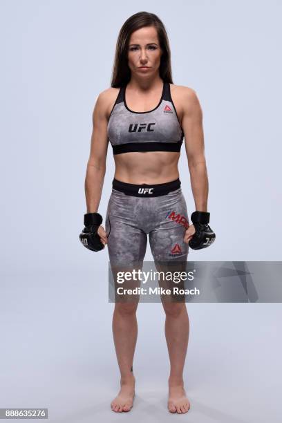 Angela Magana poses for a portrait during a UFC photo session on November 29, 2017 in Detroit, Michigan.