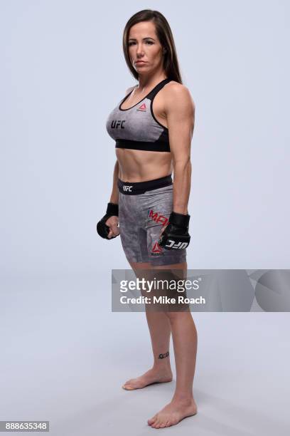 Angela Magana poses for a portrait during a UFC photo session on November 29, 2017 in Detroit, Michigan.