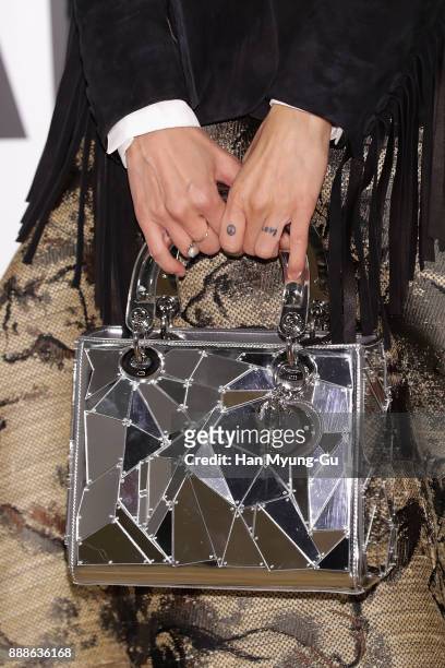 South Korean actress Kong Hyo-Jin aka Gong Hyo-Jin, bag detail, attends the "Dior Lady Art" photocall on December 8, 2017 in Seoul, South Korea.