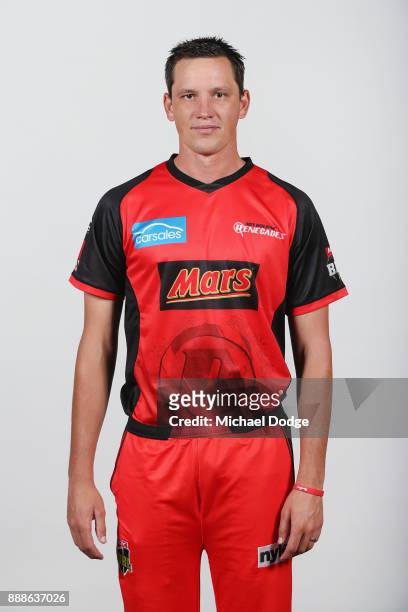 Chris Tremain poses during the Melbourne Renegades BBL headshots session on December 9, 2017 in Melbourne, Australia.