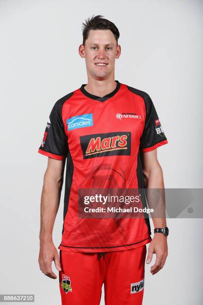 Beau Webster poses during the Melbourne Renegades BBL headshots session on December 9, 2017 in Melbourne, Australia.