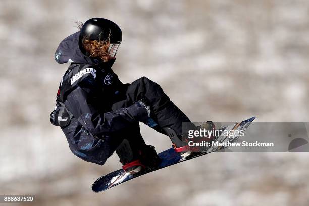Eric Willett of the United States competes in qualifying for the FIS World Cup 2018 Men's Snowboard Big Air during the Toyota U.S. Grand Prix on...
