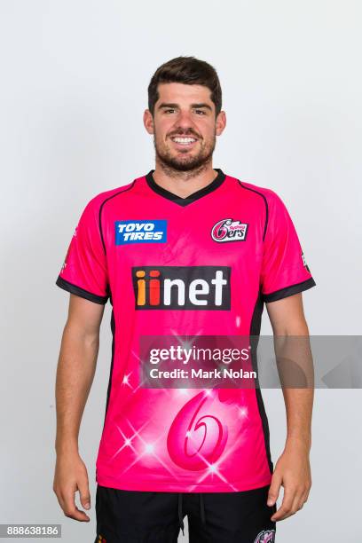 Moses Henriques poses during the Sydney Sixers BBL headshots session at Sydney Cricket Ground on December 9, 2017 in Sydney, Australia.