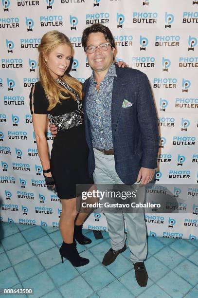 Paris Hilton and Founder & Chief Butler of Photo Butler, Andy Goldfarb attend Rosario Dawson Hosts The Launch Of Photo Butler At Art Basel With Anna...