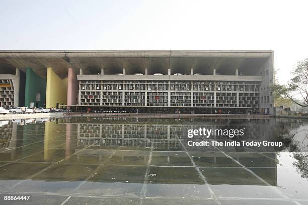 Aerial View of Punjab and Harayana High Court Building in Chandigarh, India