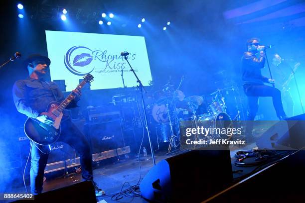 Dave Kushner, Josh Freese and Franky Perez of The Hellcat Saints perform onstage during the 2017 Rhonda's Kiss Benefit Concert at Hollywood Palladium...