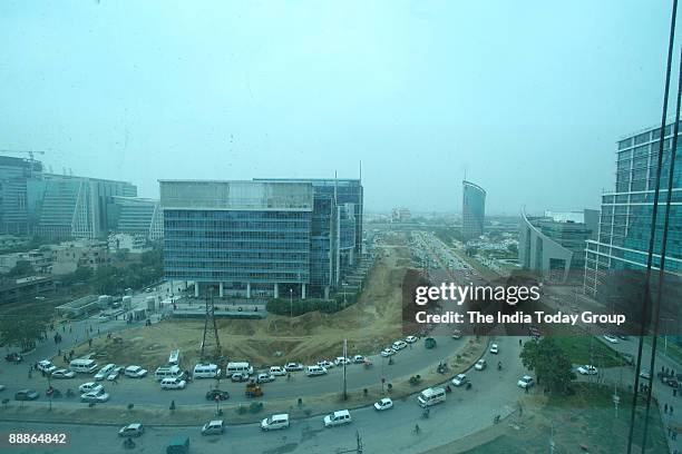 Building in DLF, photo taken from Philips Electronics office, in Gurgaon, India.