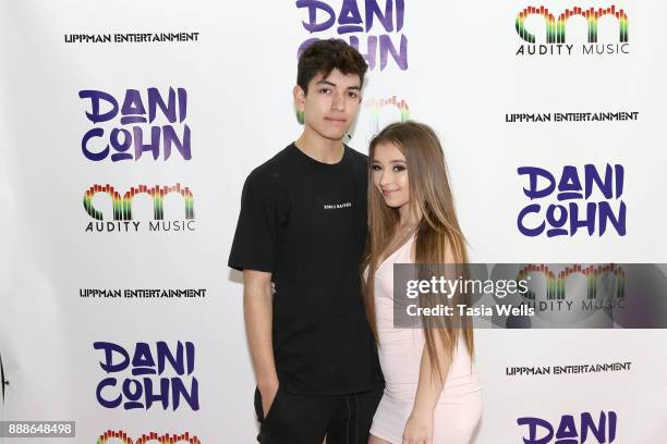 Sebastian Topete and Dani Cohn at Dani Cohn's Single Release Party for #FixYourHeart on December 8, 2017 in Burbank, California.