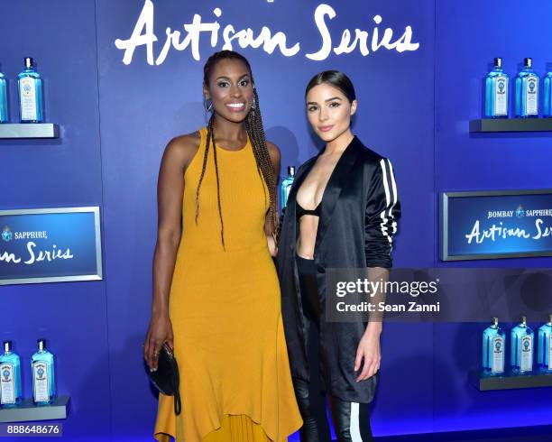 Issa Rae and Olivia Culpo attend the 8th Annual Bombay Sapphire Artisan Series Finale Hosted By Issa Rae at Villa Casa Casuarina on December 8, 2017...