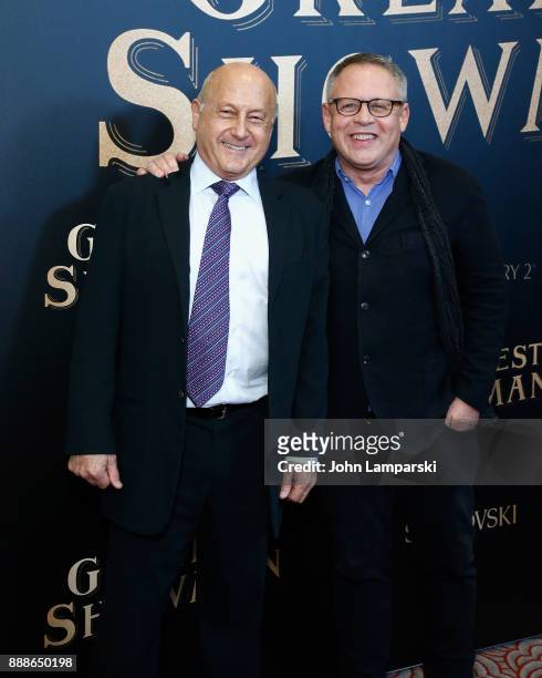 Laurence Mark and Don Lee attend "The Greatest Showman" World Premiere aboard the Queen Mary 2 at the Brooklyn Cruise Terminal on December 8, 2017 in...