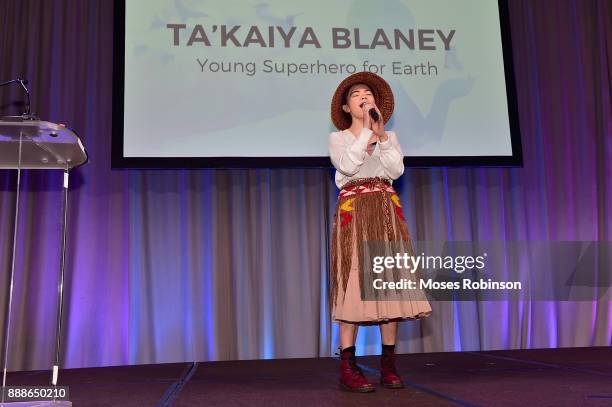 Actress Ta'Kaiya Blaneyattends the 2017 Captain Planet Foundation Gala at InterContinental Hotel Buckhead Atlanta on December 8, 2017 in Atlanta,...