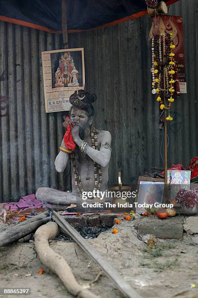 Hindu pilgrims at Ganga Sagar Mela in Kolkata, West Bengal, India