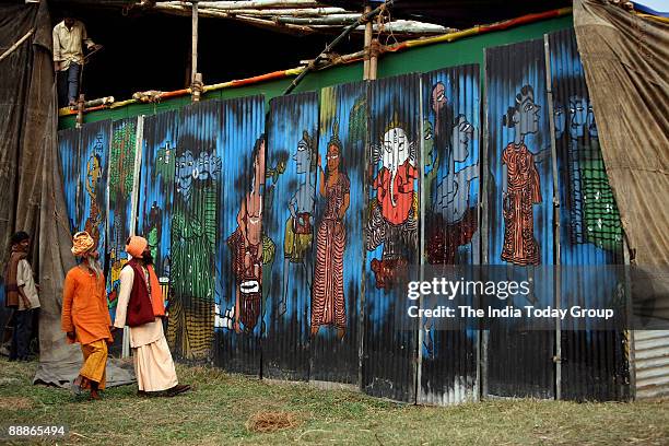 Hindu pilgrims at Ganga Sagar Mela in Kolkata, West Bengal, India