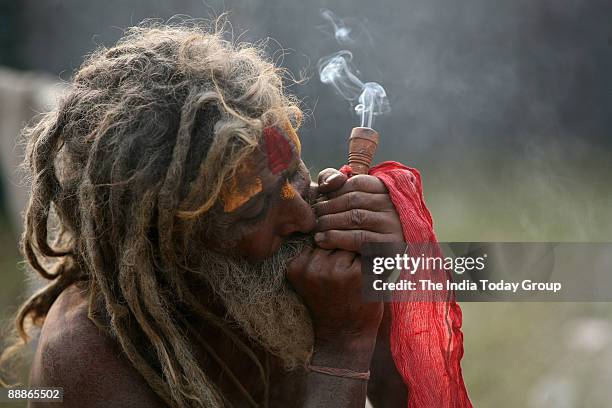 Hindu pilgrims at Ganga Sagar Mela in Kolkata, West Bengal, India