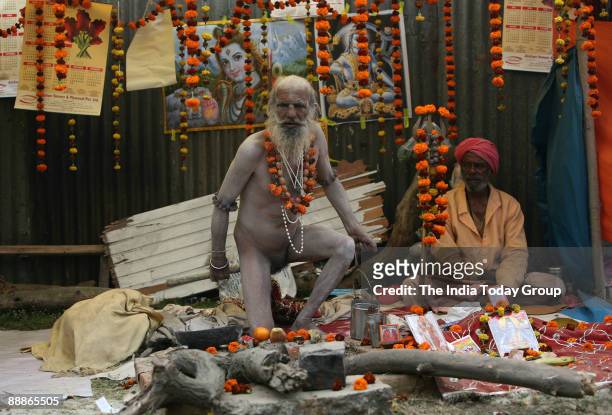 Hindu pilgrims at Ganga Sagar Mela in Kolkata, West Bengal, India