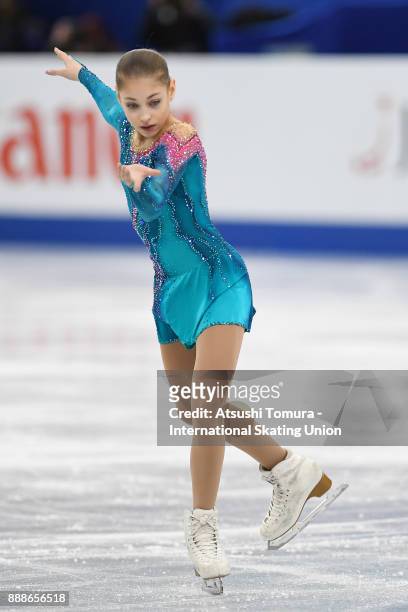 Alena Kostornaia of Russia competes in the Junior ladies free skating dance during the ISU Junior & Senior Grand Prix of Figure Skating Final at...