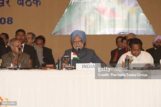 Manmohan Singh, Prime Minister of India and others at the third India-Brazil-South Africa summit dialogue forum in New Delhi, India on connectivity...