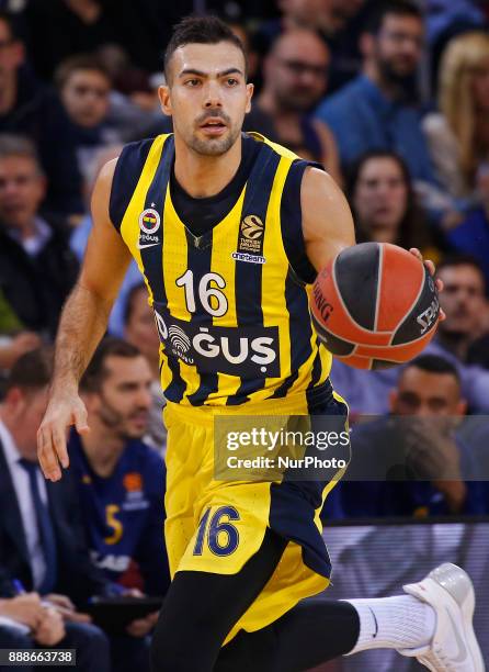 Kostas Sloukas during the match between FC Barcelona v Fenerbahce corresponding to the week 11 of the basketball Euroleague, in Barcelona, on...
