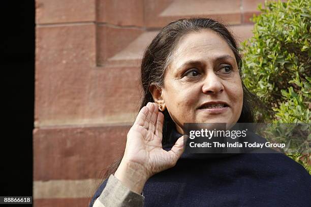 Jaya Bachchan, Samajwadi Pary MP at Parliament House in New Delhi, India