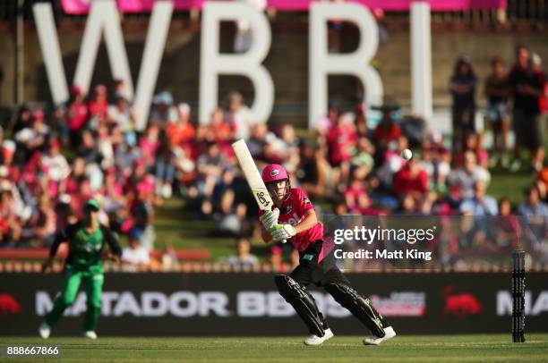 Alyssa Healy of the Sixers bats during the Women's Big Bash League WBBL match between the Sydney Sixers and the Melbourne Stars at North Sydney Oval...