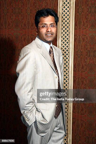 Lalit Kumar Modi, Chairman & Commissioner, IPL and Vice President, BCCI pose for a photo shoot at Taj Palace Hotel in New Delhi, India.