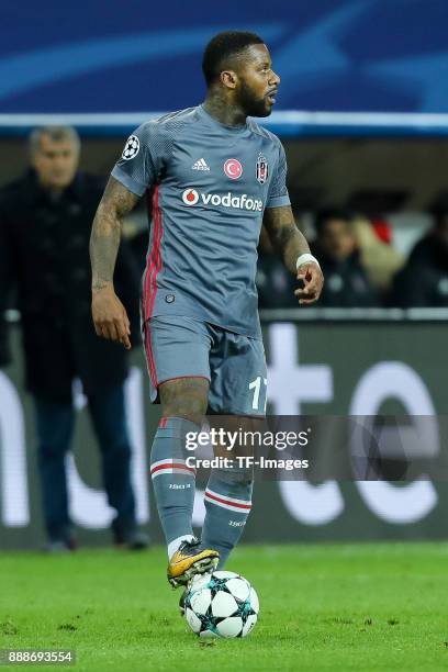 Jeremain Lens of Besiktas controls the ball during the UEFA Champions League group G soccer match between RB Leipzig and Besiktas at the Leipzig...