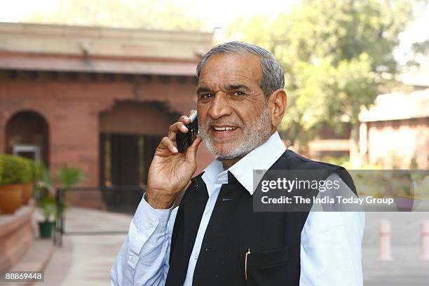 Sajjan Kumar, Congress MP from Outer Delhi at Parliament House in New Delhi, India