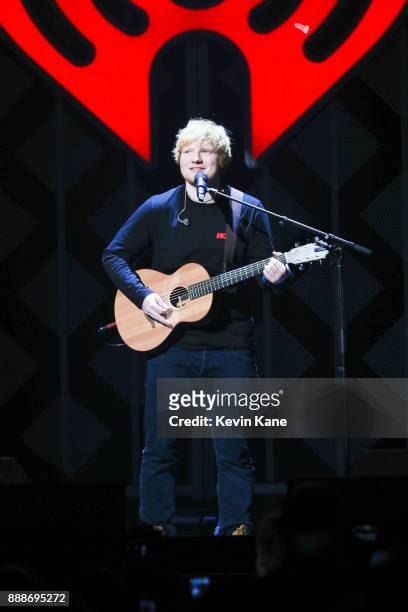 Ed Sheeran performs onstage during Z100's iHeartRadio Jingle Ball 2017 at Madison Square Garden on December 8, 2017 in New York City.