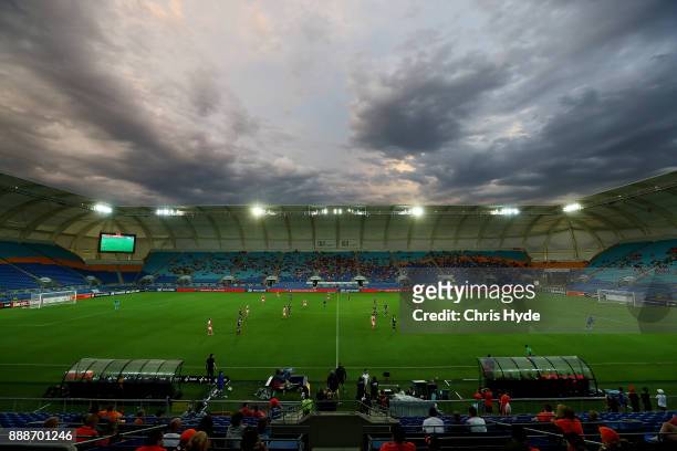 General view during the round 10 A-League match between the Brisbane Roar and the Wellington Phoenix at Cbus Super Stadium on December 9, 2017 in...