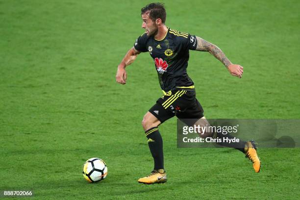 Tom Doyle of the Phoenix in action during the round 10 A-League match between the Brisbane Roar and the Wellington Phoenix at Cbus Super Stadium on...