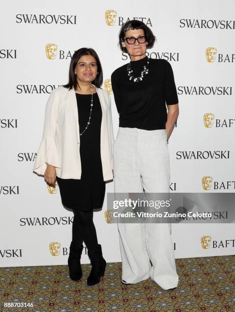 Mariayah Kaderbhai and costume designer Alexandra Byrne pose after her Masterclass on day four of the 14th annual Dubai International Film Festival...