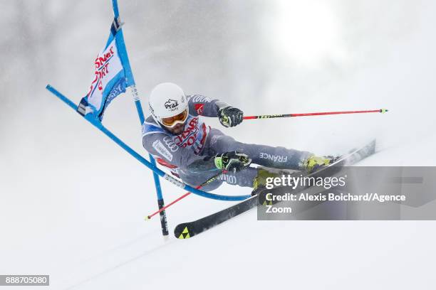 Thomas Fanara of France in action during the Audi FIS Alpine Ski World Cup Men's Giant Slalom on December 9, 2017 in Val-d'Isere, France.