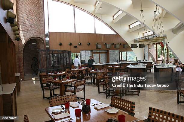 Empty restaurant at Westin SPA, Sohna. Gurgaon, Haryana, India.