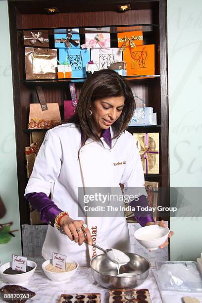 Zeba Kohli, MD, Fantasie Fine Chocolates, the premium brand of hand-made chocolates, making some delicious chocolates at her store in Marine Lines,...