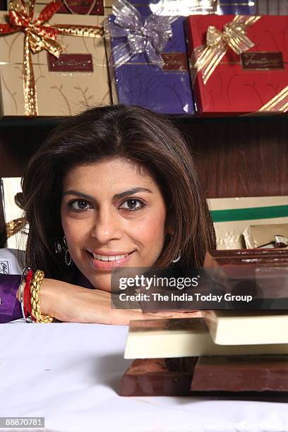 Zeba Kohli, MD, Fantasie Fine Chocolates, the premium brand of hand-made chocolates, at her store in Marine Lines, Mumbai, India.