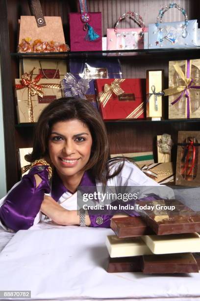 Zeba Kohli, MD, Fantasie Fine Chocolates, the premium brand of hand-made chocolates, at her store in Marine Lines, Mumbai, India.