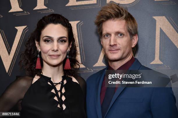 Annie Parisse and Paul Sparks attend 'The Greatest Showman' World Premiere aboard the Queen Mary 2 at the Brooklyn Cruise Terminal on December 8,...