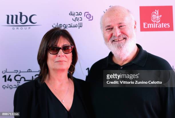 Michele Singer Reiner and director Rob Reiner attend the "Shock and Awe" red carpet on day four of the 14th annual Dubai International Film Festival...