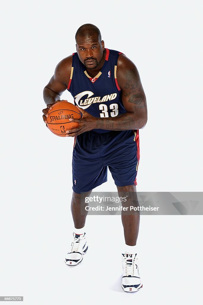 Shaquille O Neal Of The Cleveland Cavaliers Poses For A Portrait At shaquille-o-neal-of-the-cleveland-cavaliers-poses-for-a-portrait-at