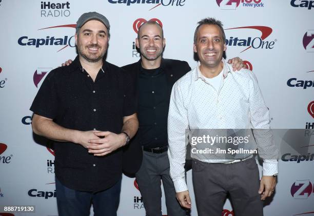 Actors Brian Quinn, James Murray and Joseph Gatto attend the Z100's iHeartRadio Jingle Ball 2017 at Madison Square Garden on December 8, 2017 in New...
