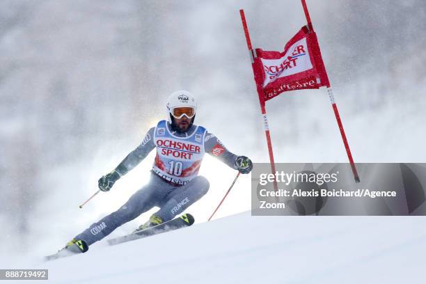 Thomas Fanara of France competes during the Audi FIS Alpine Ski World Cup Men's Giant Slalom on December 9, 2017 in Val-d'Isere, France.