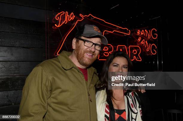 John Pirruccello and Rebekah Del Rio attend Showtime's "Twin Peaks" Roadhouse Pop Up and Red Room Gift Shop on December 8, 2017 in Los Angeles,...