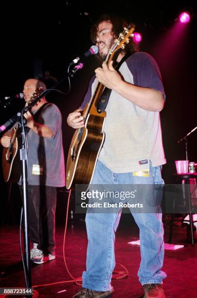 Kyle Gass and Jack Black of Tenacious D performing at Irving Plaza on October 20, 2000.