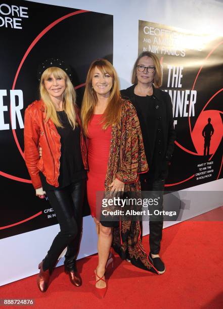 Actresses Britt Ekland, Jane Seymour and Maud Adams arrive for the Premiere Of "And The Winner Isn't" at Laemmle Music Hall on December 8, 2017 in...