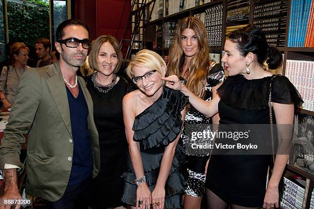 Designer Giambattista Valli, L'Officiel's Marie-Jose Susskind-Jalou, writer Evelina Khromtchenko, Bianca Brandolini d'Adda and Vanessa Bellujean...