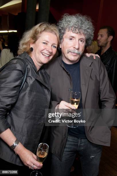 Executive editor of the International Herald Tribune Alison Smale and composer Sergei Dreznin attend a launch of the book "Russian Style" by Evelina...