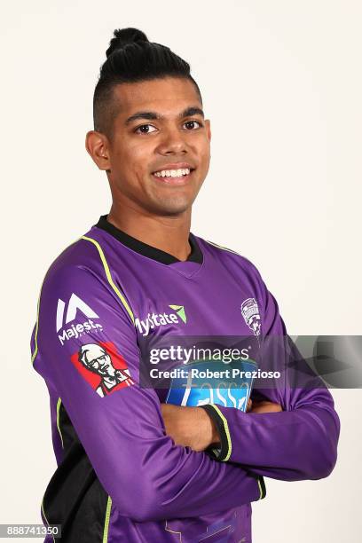 Clive Rose poses during the Hobart Hurricanes BBL headshots session on December 9, 2017 in Hobart, Australia.