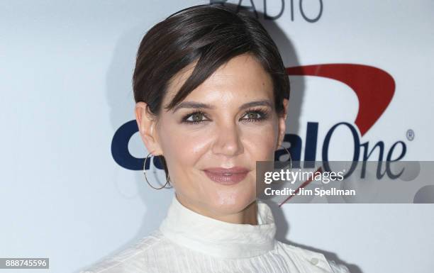 Actress Katie Holmes attends the Z100's iHeartRadio Jingle Ball 2017 at Madison Square Garden on December 8, 2017 in New York City.