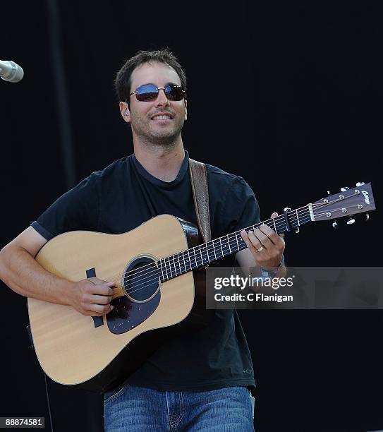 Guitarist Adam Aijala of the Yonder Mountain String Band performs during Day 4 of the 2009 Rothbury Music Festival on July 5, 2009 in Rothbury,...