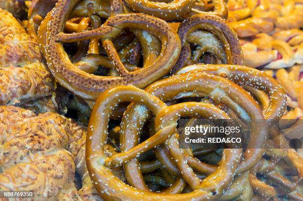 Bretzel bread. Bergamo. Lombardy. Italy.